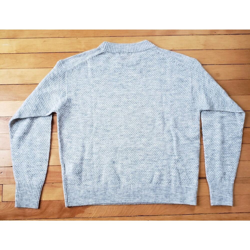 Quince Baby Alpaca Wool Diamond Stitch Crew Light Gray Sweater Medium NWT - Picture 11 of 12